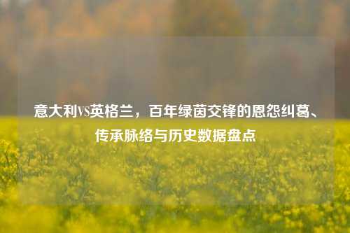 意大利VS英格兰,百年绿茵交锋的恩怨纠葛、传承脉络与历史数据盘点