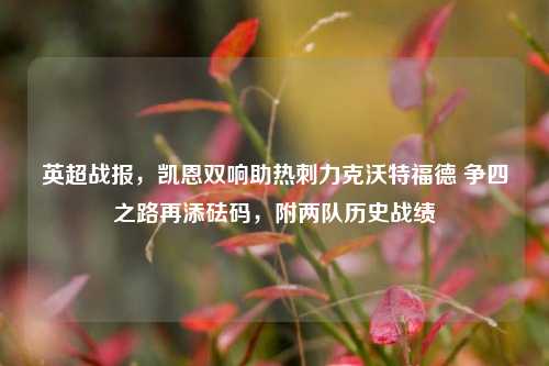 英超战报,凯恩双响助热刺力克沃特福德 争四之路再添砝码,附两队历史战绩