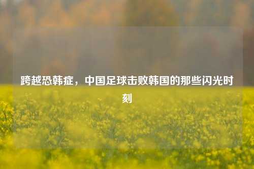 跨越恐韩症,中国足球击败韩国的那些闪光时刻