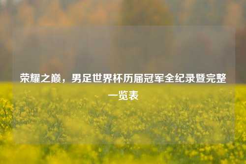 荣耀之巅,男足世界杯历届冠军全纪录暨完整一览表