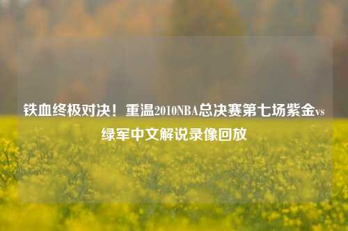 铁血终极对决!重温2010NBA总决赛第七场紫金vs绿军中文解说录像回放