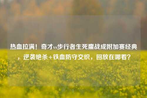 热血拉满!奇才vs步行者生死鏖战成附加赛经典,逆袭绝杀+铁血防守交织,回放在哪看?