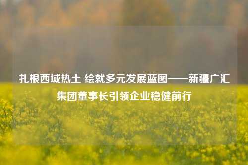 扎根西域热土 绘就多元发展蓝图——新疆广汇集团董事长引领企业稳健前行