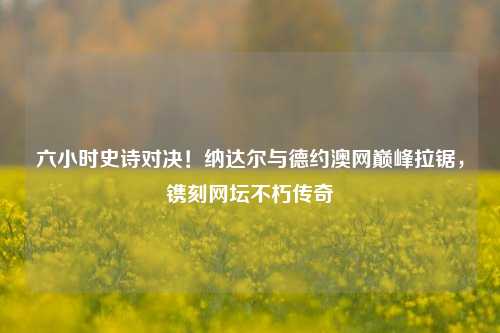 六小时史诗对决!纳达尔与德约澳网巅峰拉锯,镌刻网坛不朽传奇