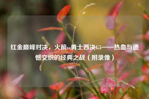 红金巅峰对决,火箭vs勇士西决G5——热血与遗憾交织的经典之战(附录像)