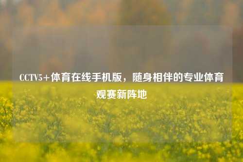CCTV5+体育在线手机版,随身相伴的专业体育观赛新阵地