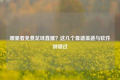 哪里看免费足球直播?这几个靠谱渠道与软件别错过