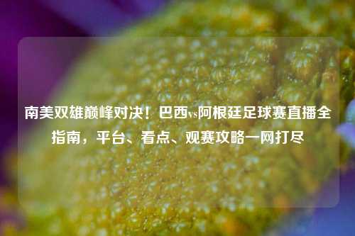 南美双雄巅峰对决！巴西vs阿根廷足球赛直播全指南，平台、看点、观赛攻略一网打尽