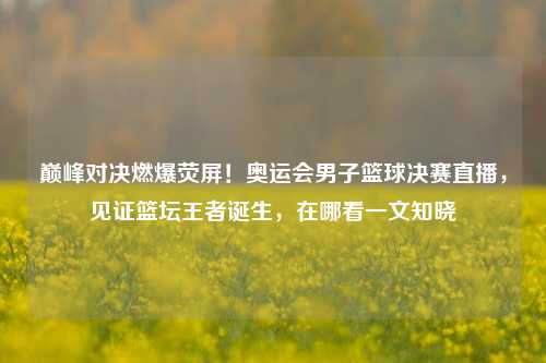 巅峰对决燃爆荧屏！奥运会男子篮球决赛直播，见证篮坛王者诞生，在哪看一文知晓