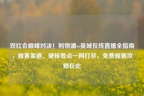 双红会巅峰对决！利物浦vs曼城在线直播全指南，观赛渠道、硬核看点一网打尽，免费观赛攻略在此