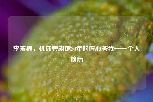 李东根,机床旁雕琢30年的匠心答卷——个人简历