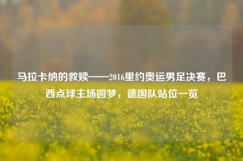 马拉卡纳的救赎——2016里约奥运男足决赛,巴西点球主场圆梦,德国队站位一览