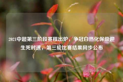 2021中超第三阶段赛程出炉,争冠白热化保级迎生死时速,第三轮比赛结果同步公布