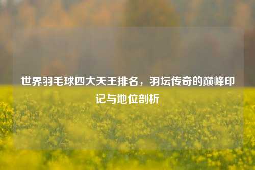 世界羽毛球四大天王排名，羽坛传奇的巅峰印记与地位剖析