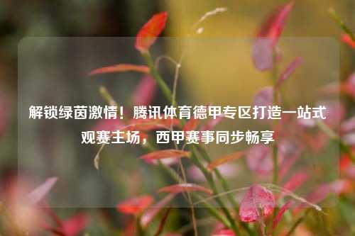 解锁绿茵激情！腾讯体育德甲专区打造一站式观赛主场，西甲赛事同步畅享