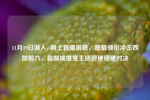 11月19日湖人vs爵士直播前瞻,詹眉领衔冲击西部前六,盐湖城魔鬼主场迎硬碰硬对决