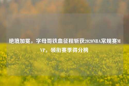 绝境加冕，字母哥铁血征程斩获2020NBA常规赛MVP，领衔赛季得分榜