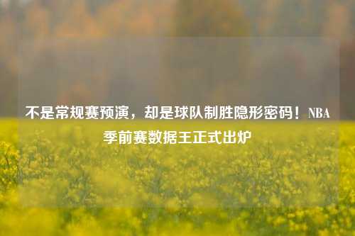 不是常规赛预演,却是球队制胜隐形密码!NBA季前赛数据王正式出炉