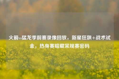 火箭vs猛龙季前赛录像回放，新星狂飙+战术试金，热身赛暗藏常规赛密码
