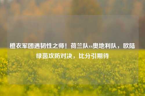 橙衣军团遇韧性之师!荷兰队vs奥地利队,欧陆绿茵攻防对决,比分引期待