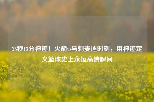 35秒13分神迹!火箭vs马刺麦迪时刻,用神迹定义篮球史上永恒高清瞬间