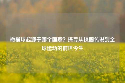 橄榄球起源于哪个国家？探寻从校园传说到全球运动的前世今生