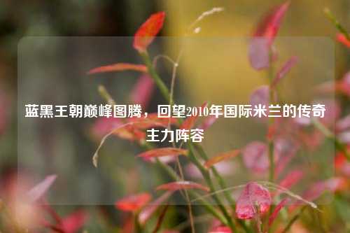 蓝黑王朝巅峰图腾,回望2010年国际米兰的传奇主力阵容