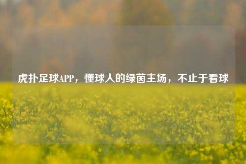 虎扑足球APP，懂球人的绿茵主场，不止于看球