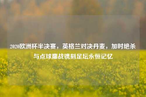 2020欧洲杯半决赛,英格兰对决丹麦,加时绝杀与点球鏖战镌刻足坛永恒记忆