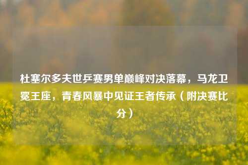 杜塞尔多夫世乒赛男单巅峰对决落幕,马龙卫冕王座,青春风暴中见证王者传承(附决赛比分)