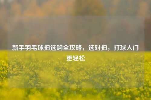 新手羽毛球拍选购全攻略,选对拍,打球入门更轻松