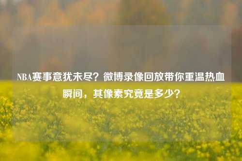 NBA赛事意犹未尽?微博录像回放带你重温热血瞬间,其像素究竟是多少?