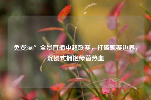 免费360°全景直播中超联赛，打破观赛边界，沉浸式拥抱绿茵热血