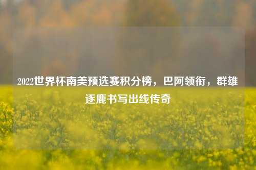 2022世界杯南美预选赛积分榜,巴阿领衔,群雄逐鹿书写出线传奇