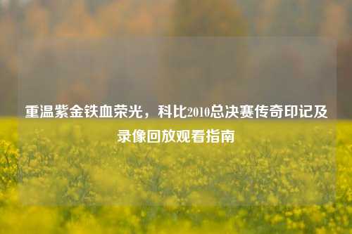 重温紫金铁血荣光,科比2010总决赛传奇印记及录像回放观看指南
