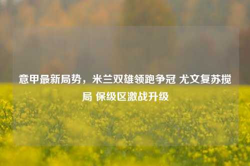 意甲最新局势,米兰双雄领跑争冠 尤文复苏搅局 保级区激战升级
