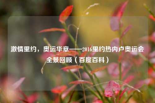 激情里约，奥运华章——2016里约热内卢奥运会全景回顾（百度百科）