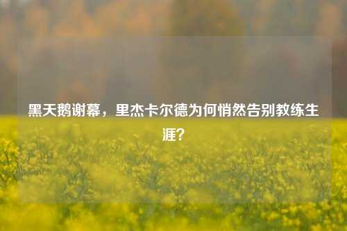 黑天鹅谢幕，里杰卡尔德为何悄然告别教练生涯？