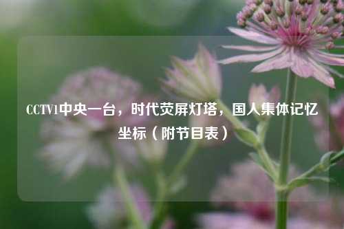 CCTV1中央一台，时代荧屏灯塔，国人集体记忆坐标（附节目表）