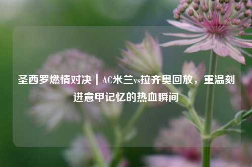 圣西罗燃情对决|AC米兰vs拉齐奥回放,重温刻进意甲记忆的热血瞬间