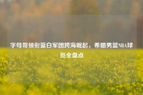 字母哥领衔蓝白军团跨海崛起,希腊男篮NBA球员全盘点