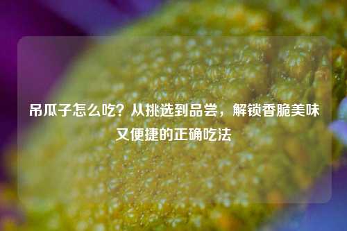 吊瓜子怎么吃？从挑选到品尝，解锁香脆美味又便捷的正确吃法
