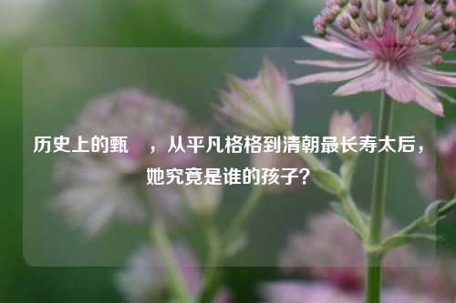 历史上的甄嬛，从平凡格格到清朝最长寿太后，她究竟是谁的孩子？